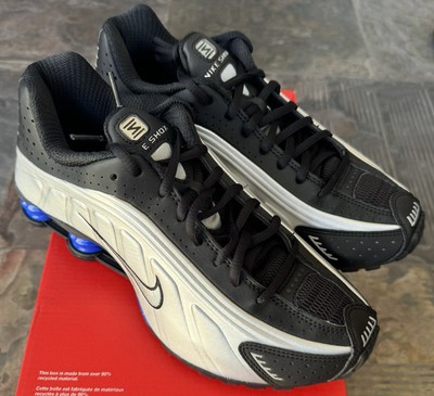 Size 7.5 - Nike Shox R4 Metallic Silver Racer Blue W Box No Lids