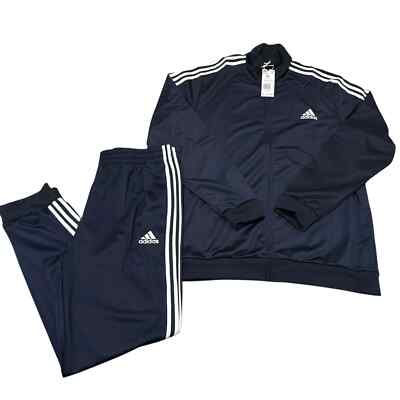 adidas Essentials Fleece 3-Stripes Tracksuit 2 Piece Set Legend