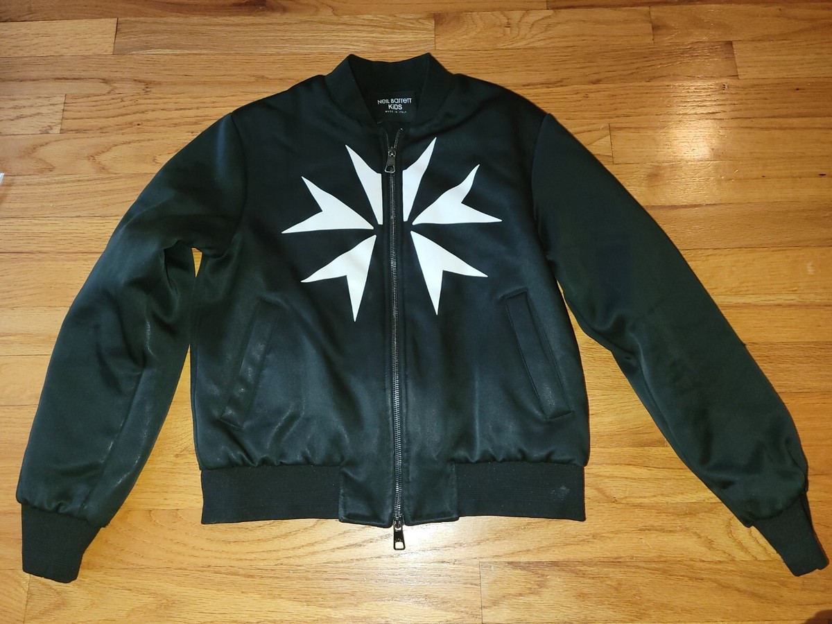 Neil Barrett Kids Jacket Size 12 years BLACK Zipper front pockets