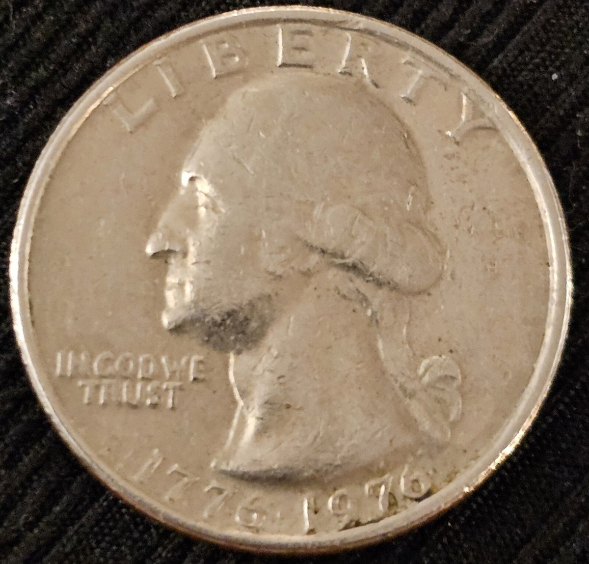 1776-1976 Rare Bicentennial Quarter No Mint Mark, Off Center