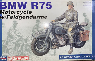 ESCI BMW R75 Motocycle w/ Feldgendarme 1/9 Scale Model Kit Factory