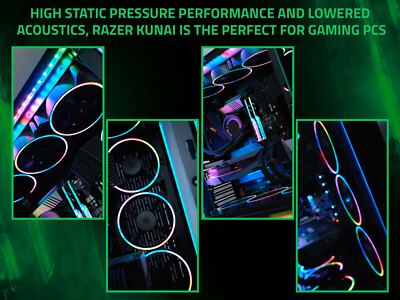 Razer Kunai Chroma 140mm 1600RPM Max ARGB and PWM Hydraulic Case