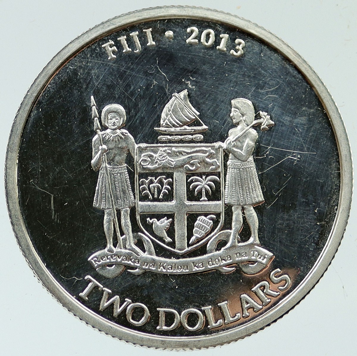 2013 FIJI UK Queen Elizabeth II TAKU TURTLE Proof Silver 2 Dollars