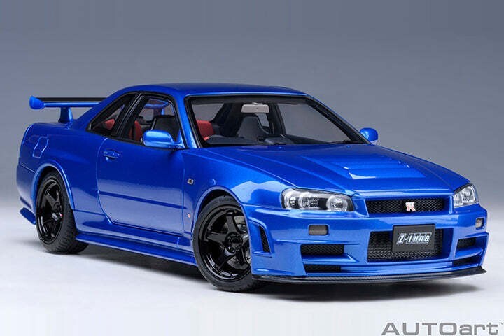 1/18 Nissan Skyline GT-R R34 Nismo Z-Tune RHD Bayside Blue Model