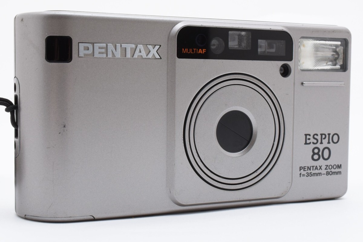Pentax ESPIO 80 ZOOM AF Silver Point & Shoot 35mm Film Camera [EXC