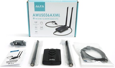 Used/Open Box - ALFA AWUS036AXML 802.11axe WiFi 6E USB 3.0 Adapter