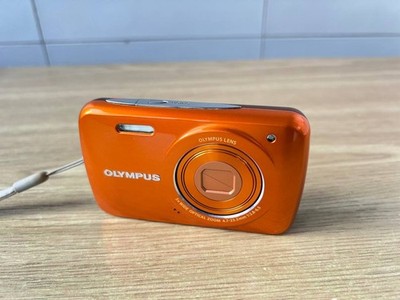 OLYMPUS VH-210 Compact Digital Camera 14.0MP Orange tested Working
