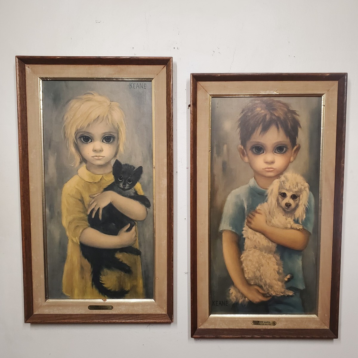 Vintage 60s Margaret Keane The Stray/No Dogs Allowed Big Eyes