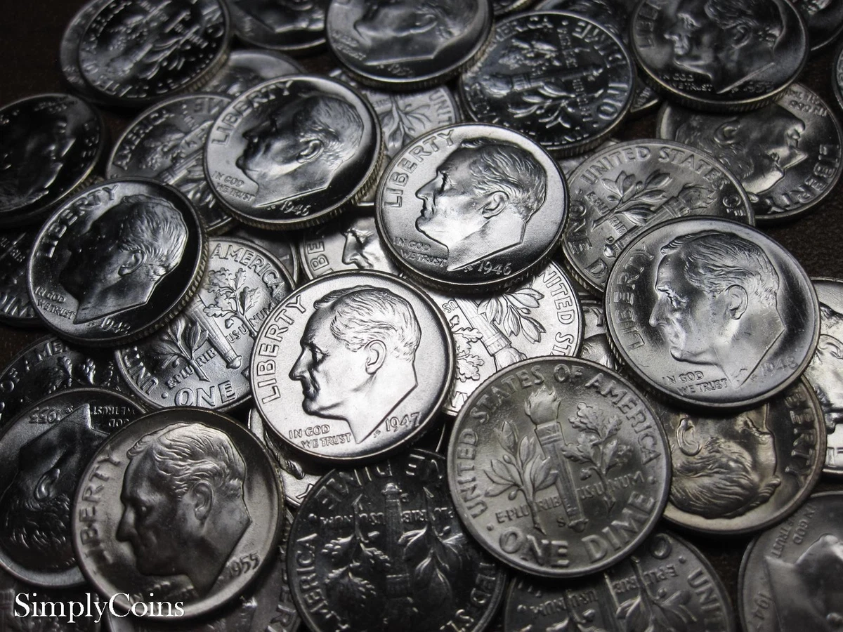 1946 .60 .70 .74 .75 .77dルーズベルトダイム 6枚SET 1946 .60 .70