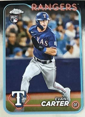 2024 Topps Chrome Evan Carter Blue Ray Wave Refractor #007/150
