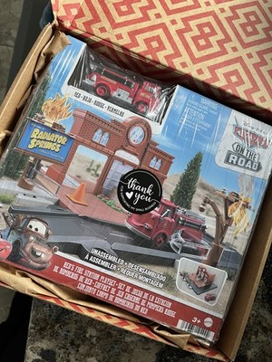 Disney Pixar Cars Red's Fire Station Playset On The Road With Red