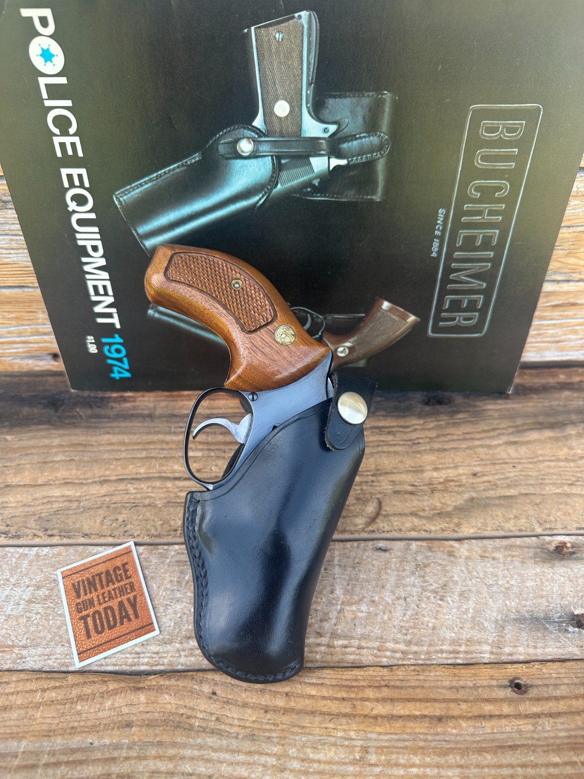 Vintage Bucheimer Black Leather OWB Holster Detective For Mod 36