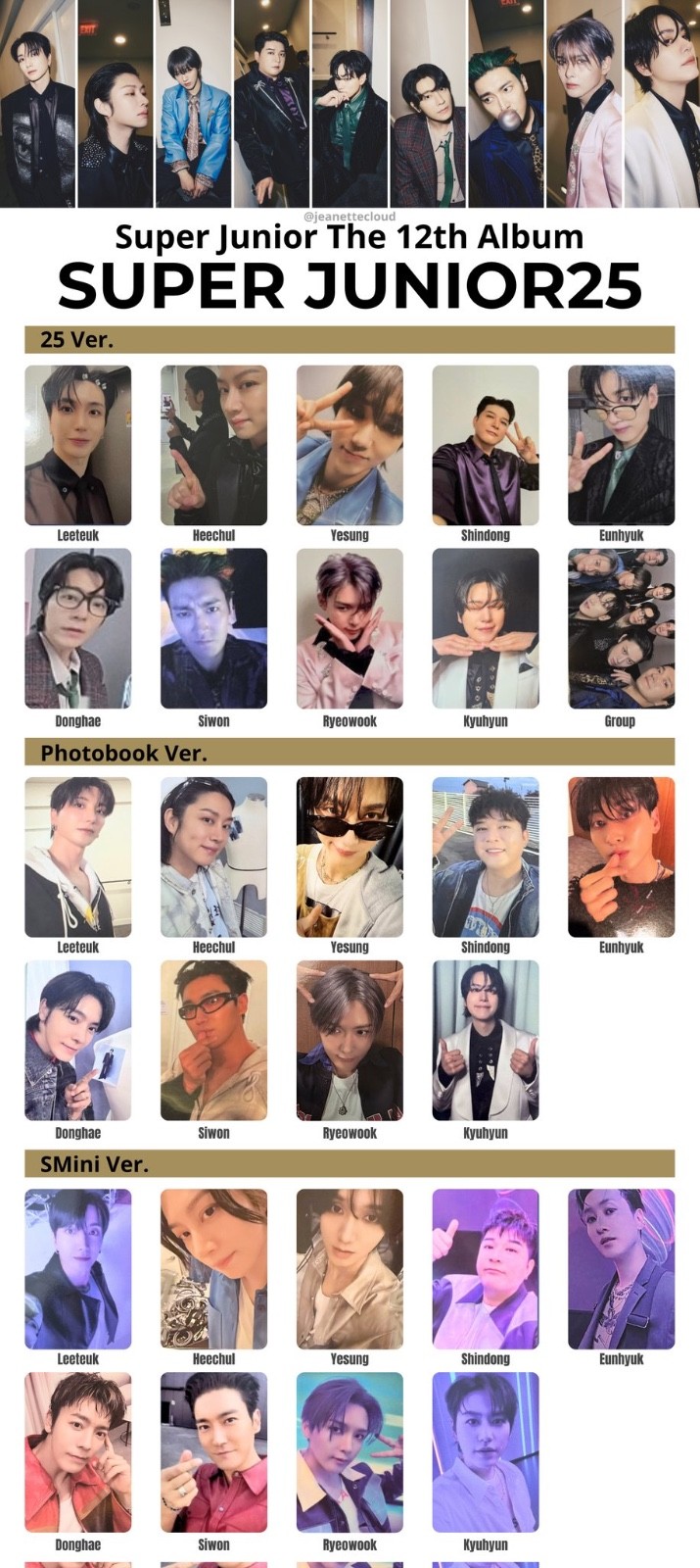 SUPER JUNIOR THE 12TH ALBUM SUPER JUNIOR 25 OFFICIAL PHOTOCARD
