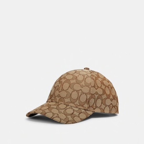 NWT Coach Baseball Hat Cap In Signature Jacquard, KHAKI, Size M/L