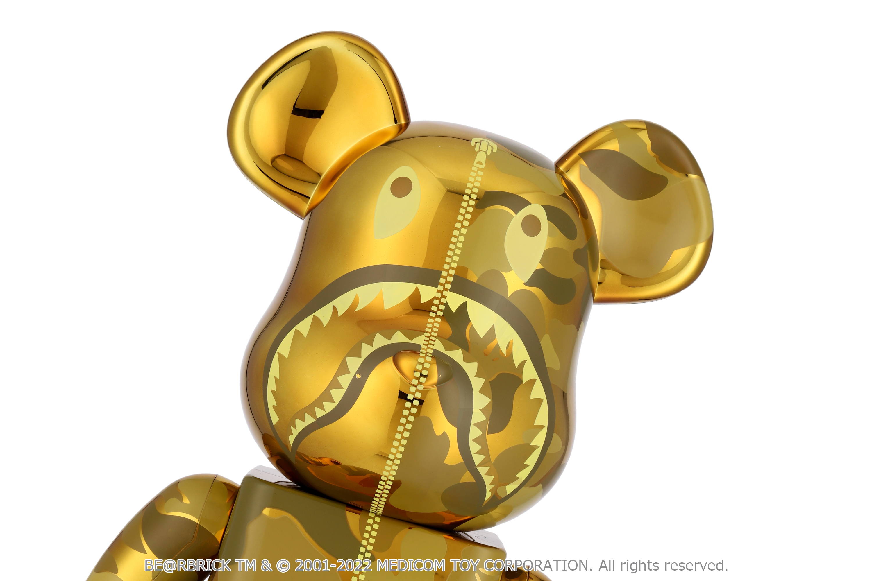 BE@RBRICK BAPE®︎ CAMO SHARK GOLD & SILVER | bape.com