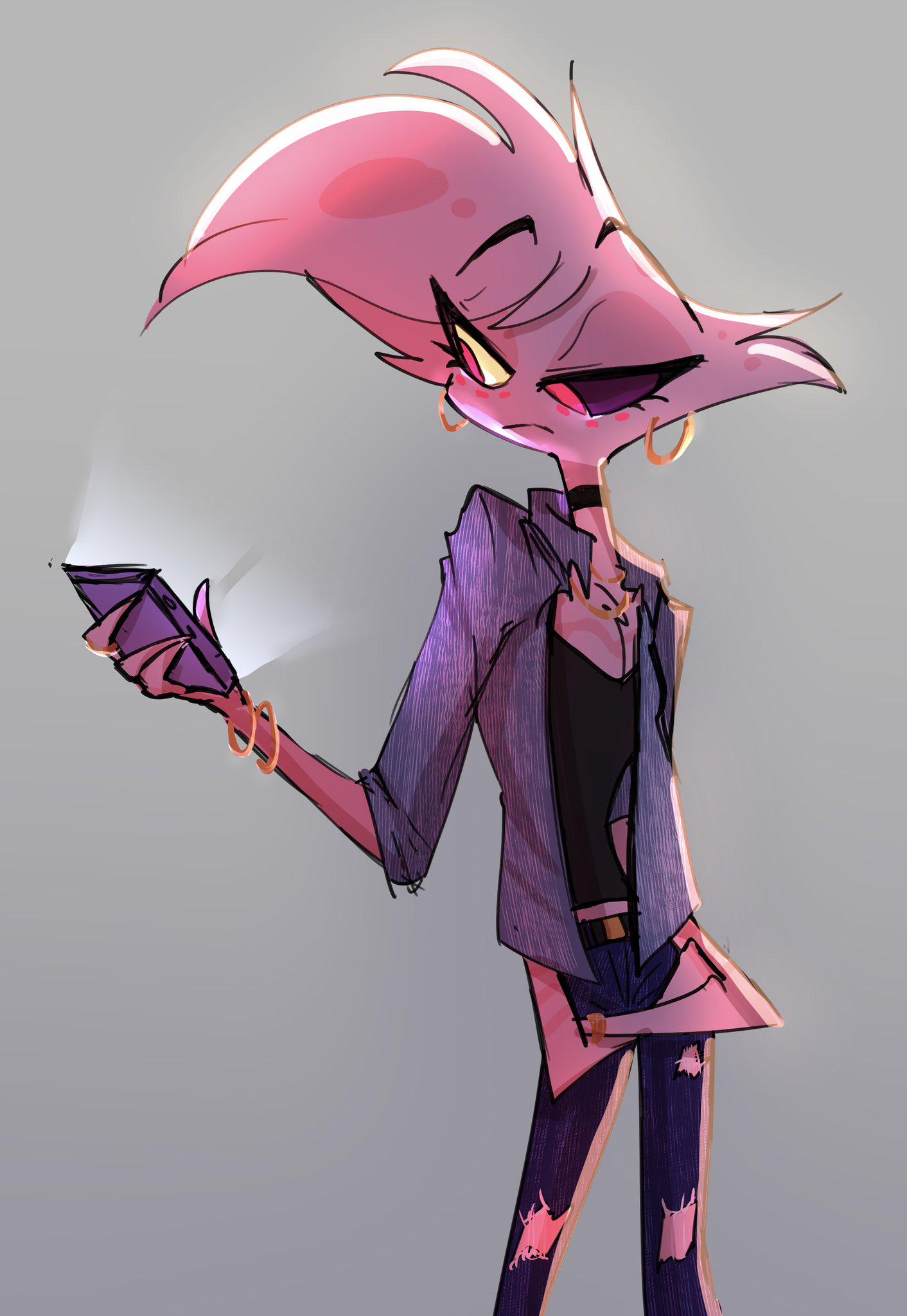 おしゃれなエンジェル・ダスト (Art by @solace_soulless) : r/HazbinHotel