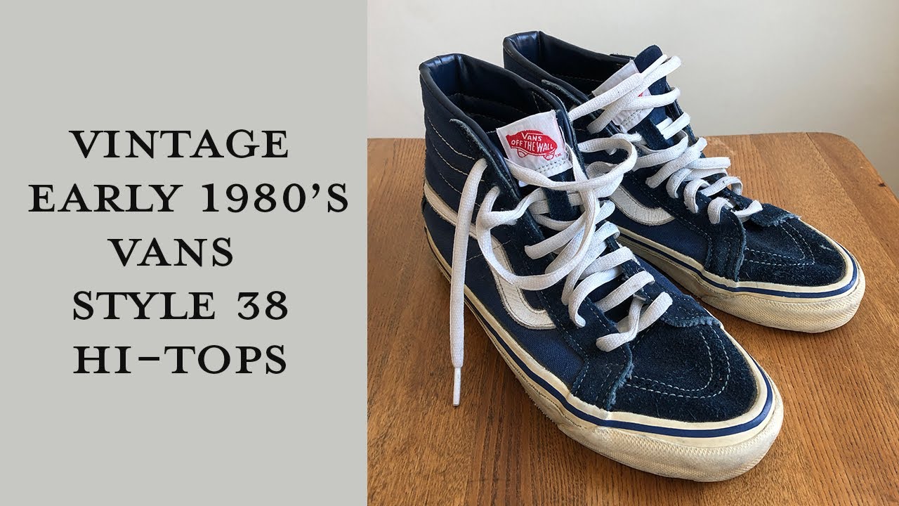 Original Vintage 1980's Vans Style 38 Hi-Top Skate Shoes - Made in