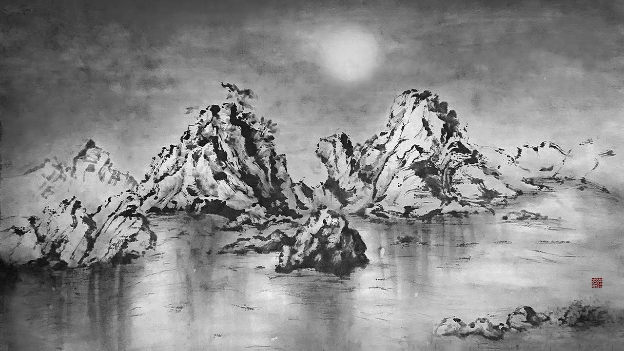 How to draw a sea Landscape painting 
