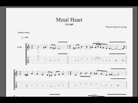 Accept Metal Heart solo guitar tablature