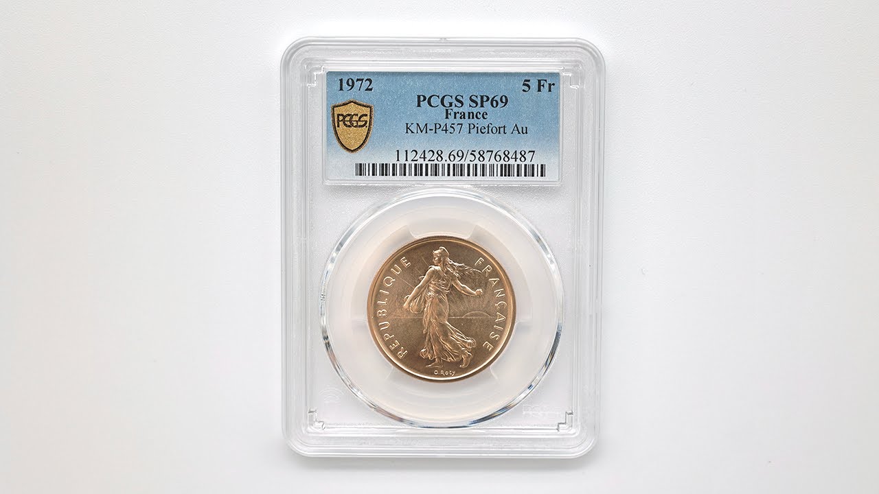 1972 フランス 種を蒔く女神 5フラン ピエフォー 金貨 PCGS SP 69 最高
