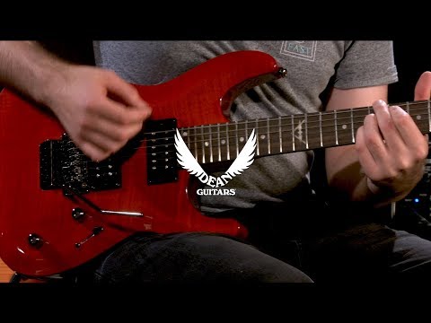 Dean Custom 350F Floyd Rose Electric Guitar, Trans Red