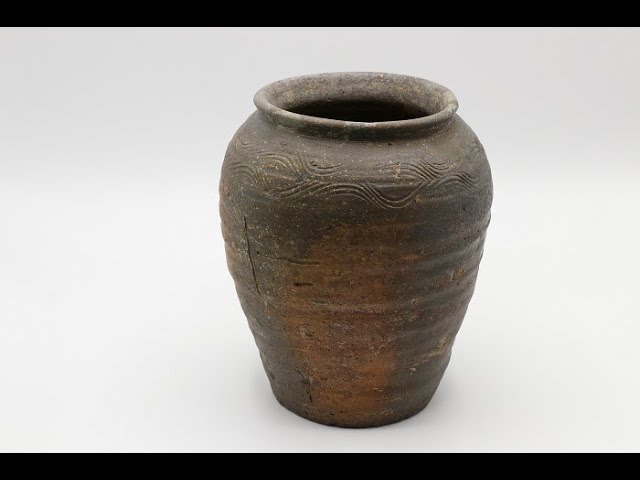 古備前 壺】室町時代から安土桃山時代の古備前壺（種壺・波状文壺）の