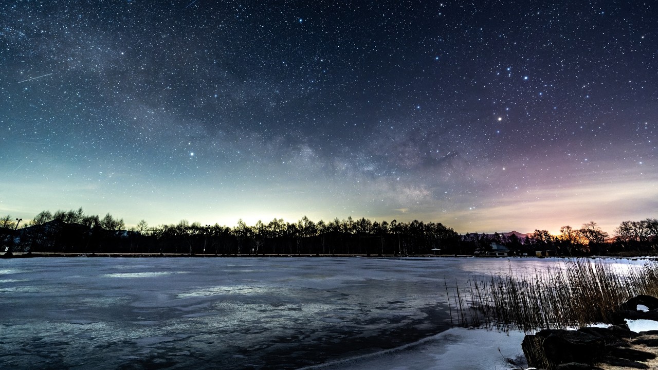 氷点下14℃沈むオリオンと昇る夏の天の川 －八ヶ岳ふれあい公園・2026年