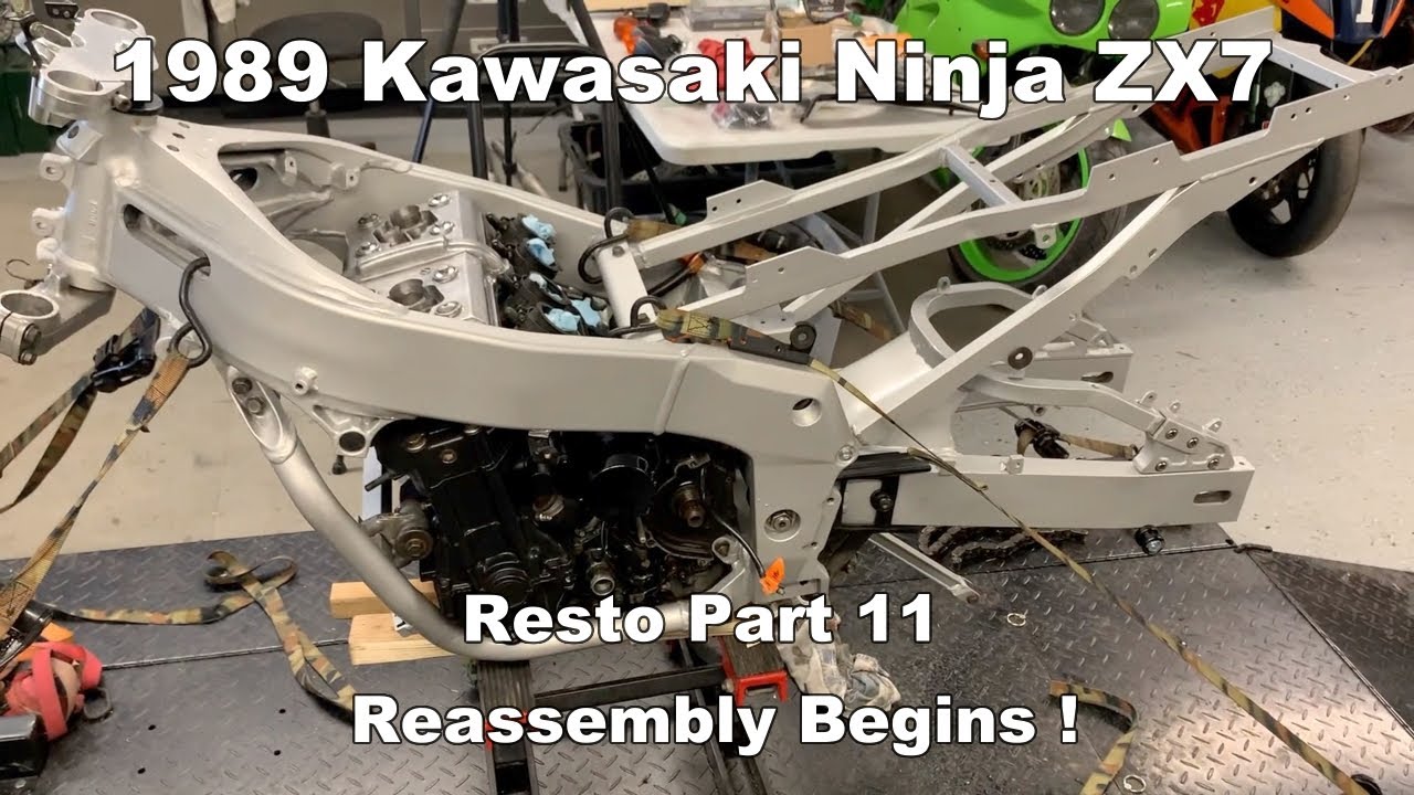 1989 kawasaki Ninja ZX7 - Part 11 Reassembly begins - YouTube