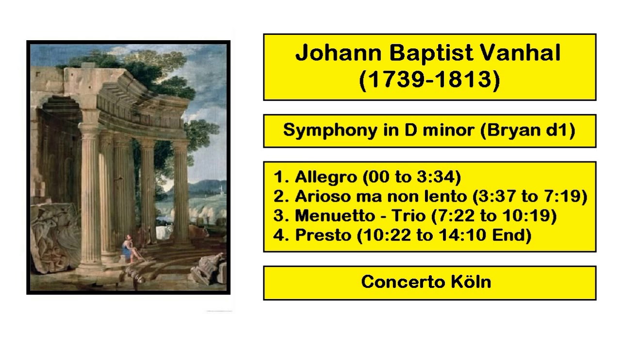 Johann Baptist Vanhal (1739-1813) - Symphony in D minor (Bryan d1
