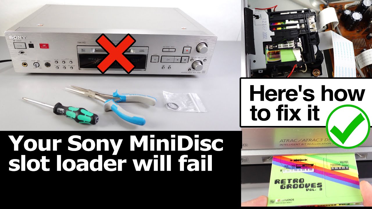 How to fix a faulty Sony MiniDisc slot eject mechanism - YouTube