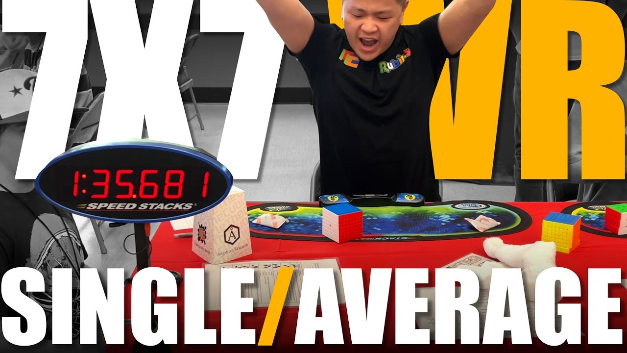 NEW World Record 7x7 Single (1:35.68) Rubik's Cube (1:42.12