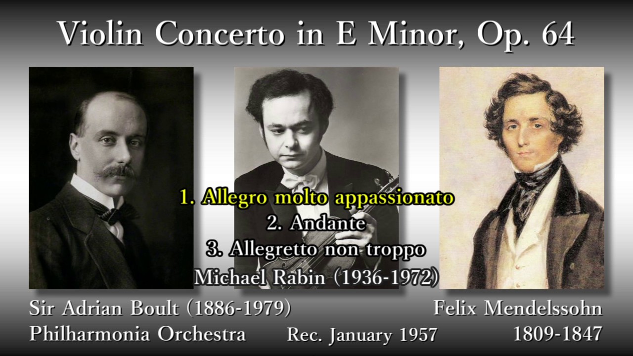Mendelssohn: Violin Concerto, Rabin & Boult (1957