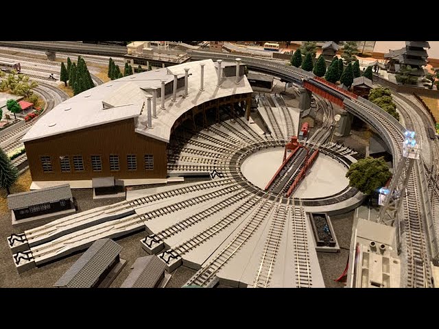 Nゲージ】扇形機関庫とターンテーブルの置換え - YouTube