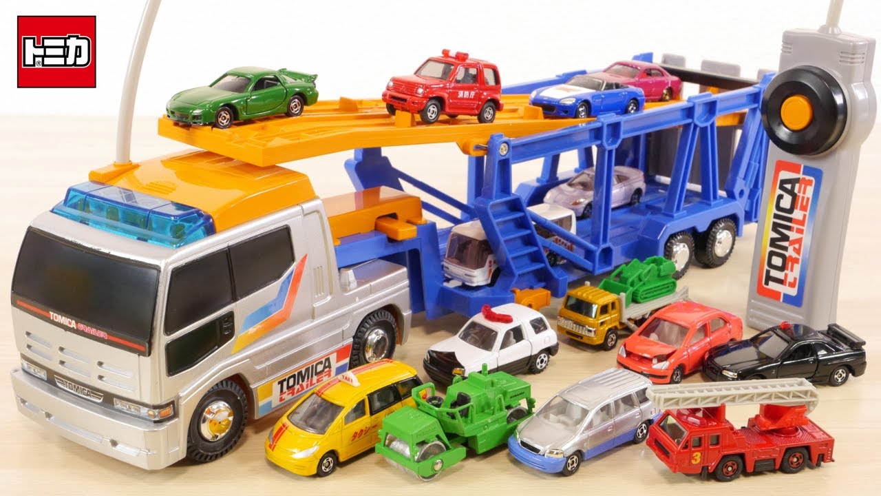 Includes 14 rare Tomica cars! DXRC Tomica Trailer Set Radio