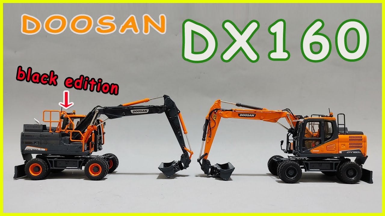 DOOSAN DX160w BLACK EDITION WHEELED EXCAVATOR Universal Hobbies 1