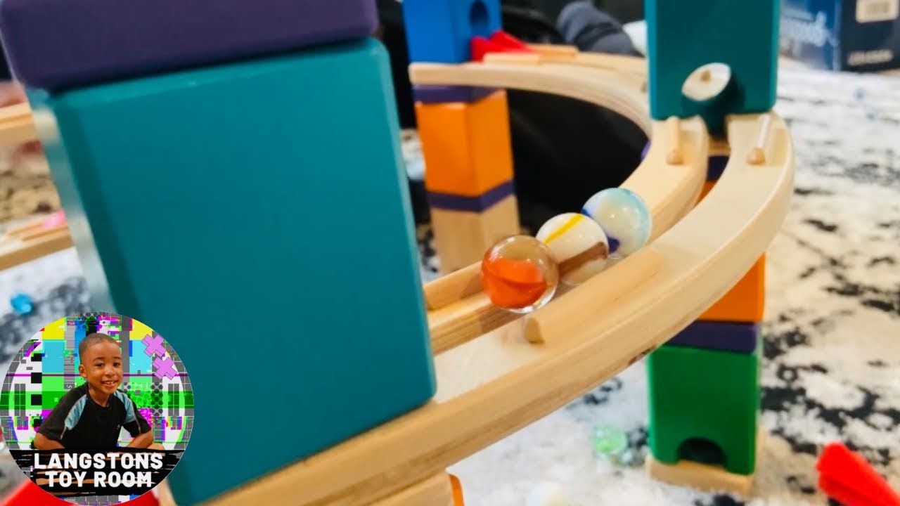 The Hape Wooden Quadrilla Ultimate Marble Run Construction Set