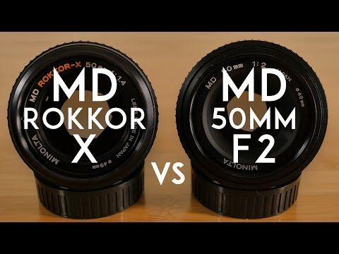 Minolta MD Rokkor X 50mm F1.4 vs Minolta MD 50mm F2 - YouTube