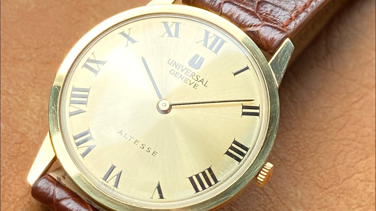 Universal Geneve 542 101 Altesse - Original Rare Gold Roman Dial