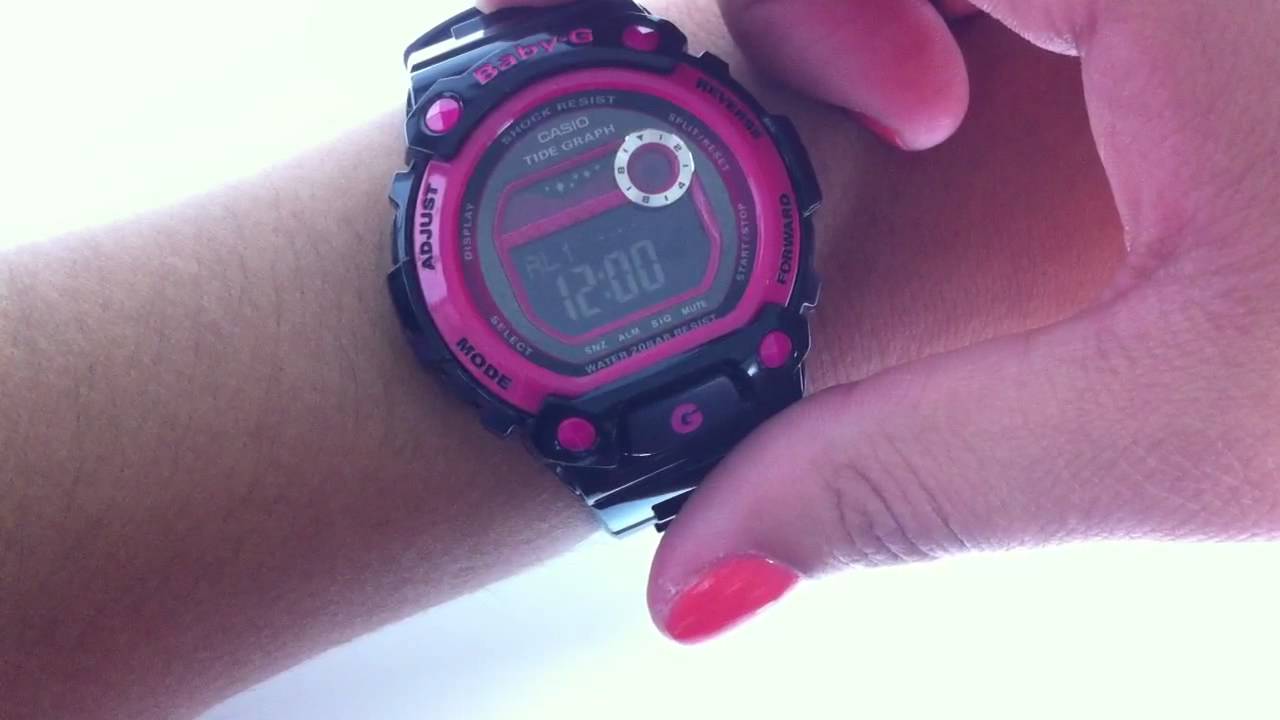 Black and Pink Casio Baby-G Tide Graph Watch BLX100-1 - YouTube