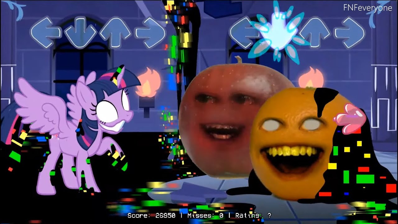FNF Pibby Annoying Orange & Apple Vs Twilight Sparkle Sings Dusk