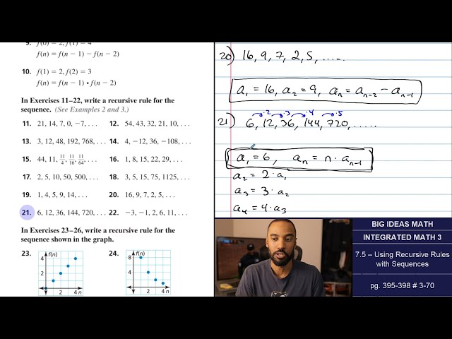 Big Ideas Math [IM3]: 7.5 - Using Recursive Rules with Sequences