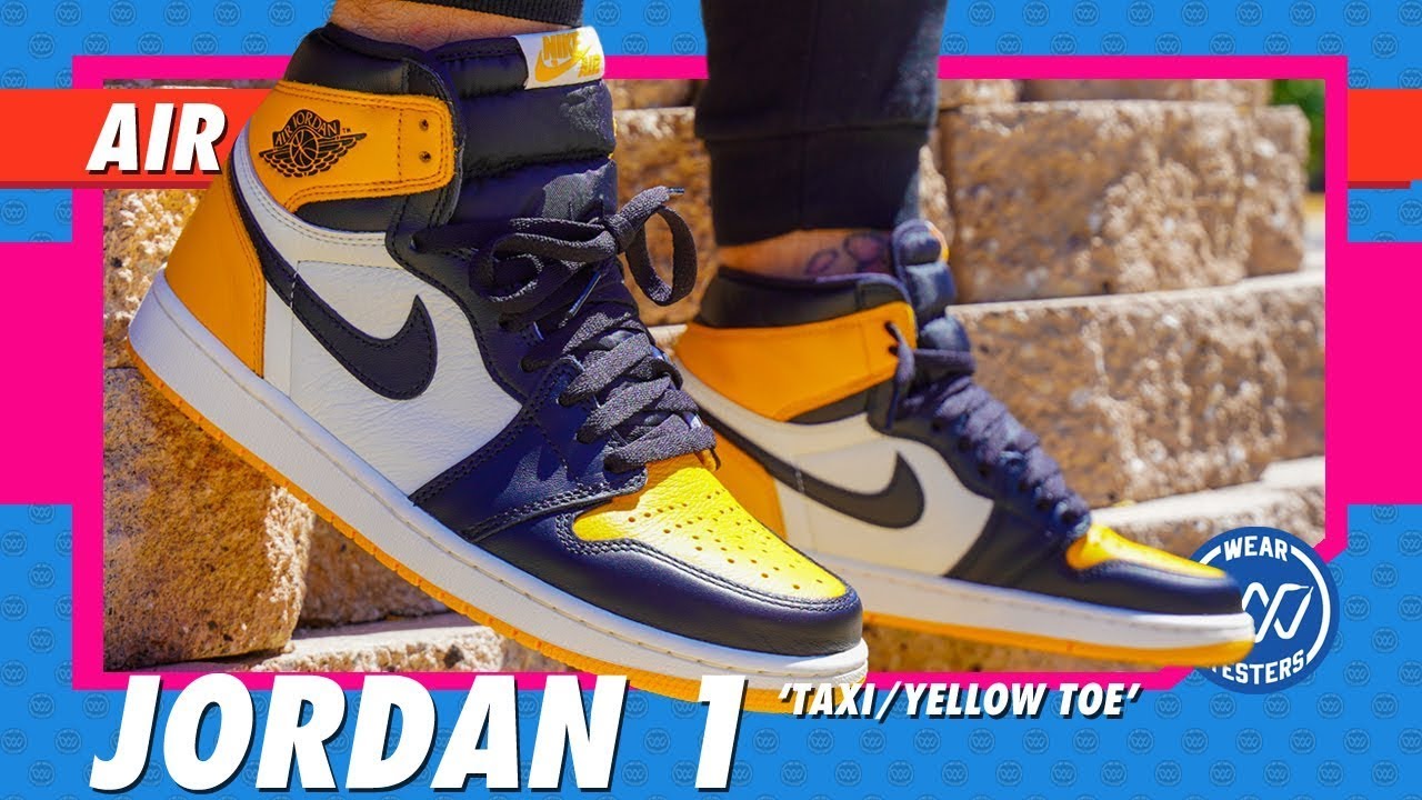 Air Jordan 1 High OG Taxi Yellow Toe Review - YouTube