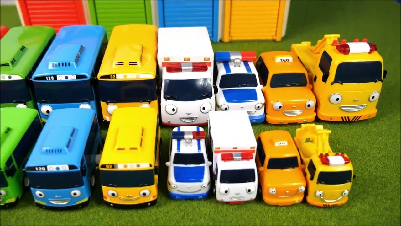 ちびっこバスタヨのカラフルパーキングからなにがでるかな？ tayo the