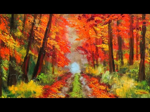 油絵】【紅葉の回廊】 #油絵 #手書き #アート #絵画 #絵 #油彩画 #美術