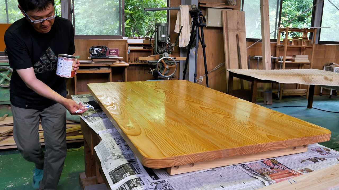 From damaged wood to a beautiful Japanese table / Record of a