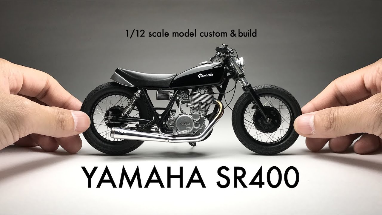 Building Aoshima 1/12 Yamaha SR400 Scale Model Custom - YouTube
