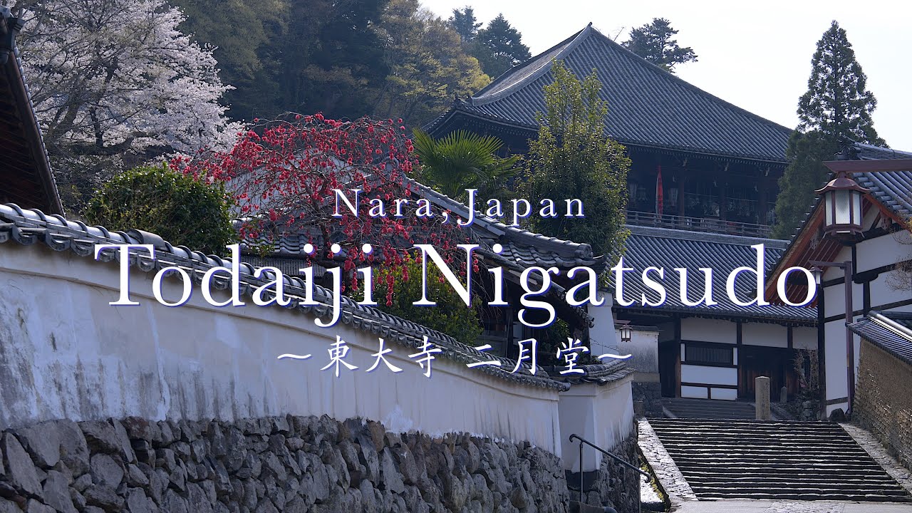 奈良の絶景】東大寺 二月堂の春：Todaiji Nigatsudo in Spring - YouTube