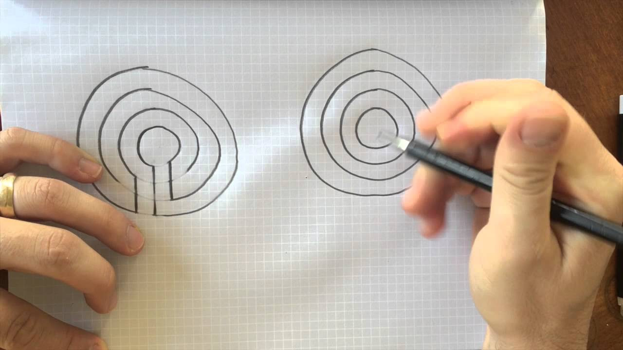 How to Draw 3 and 5 Circuit Concentric Classical Labyrinths - YouTube