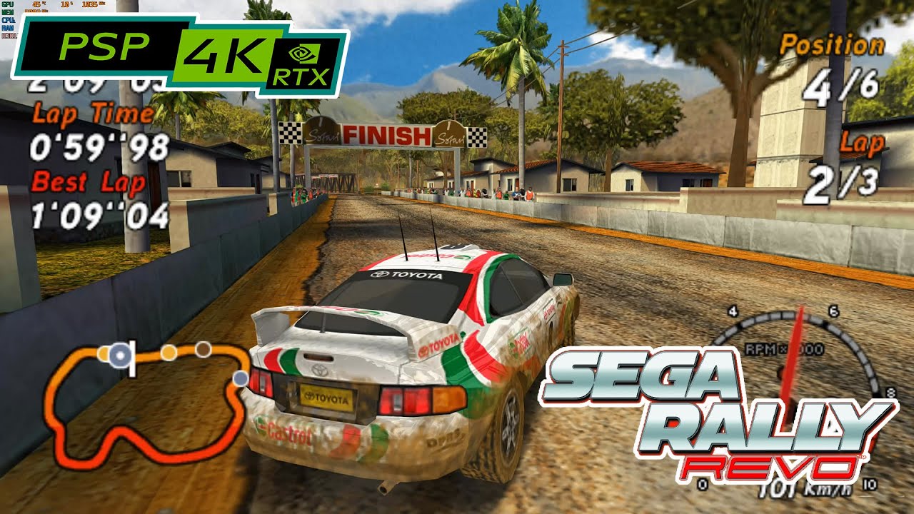 SEGA Rally revo / RTX 3080 4K / PSP emulator PPSSPP Gold - YouTube