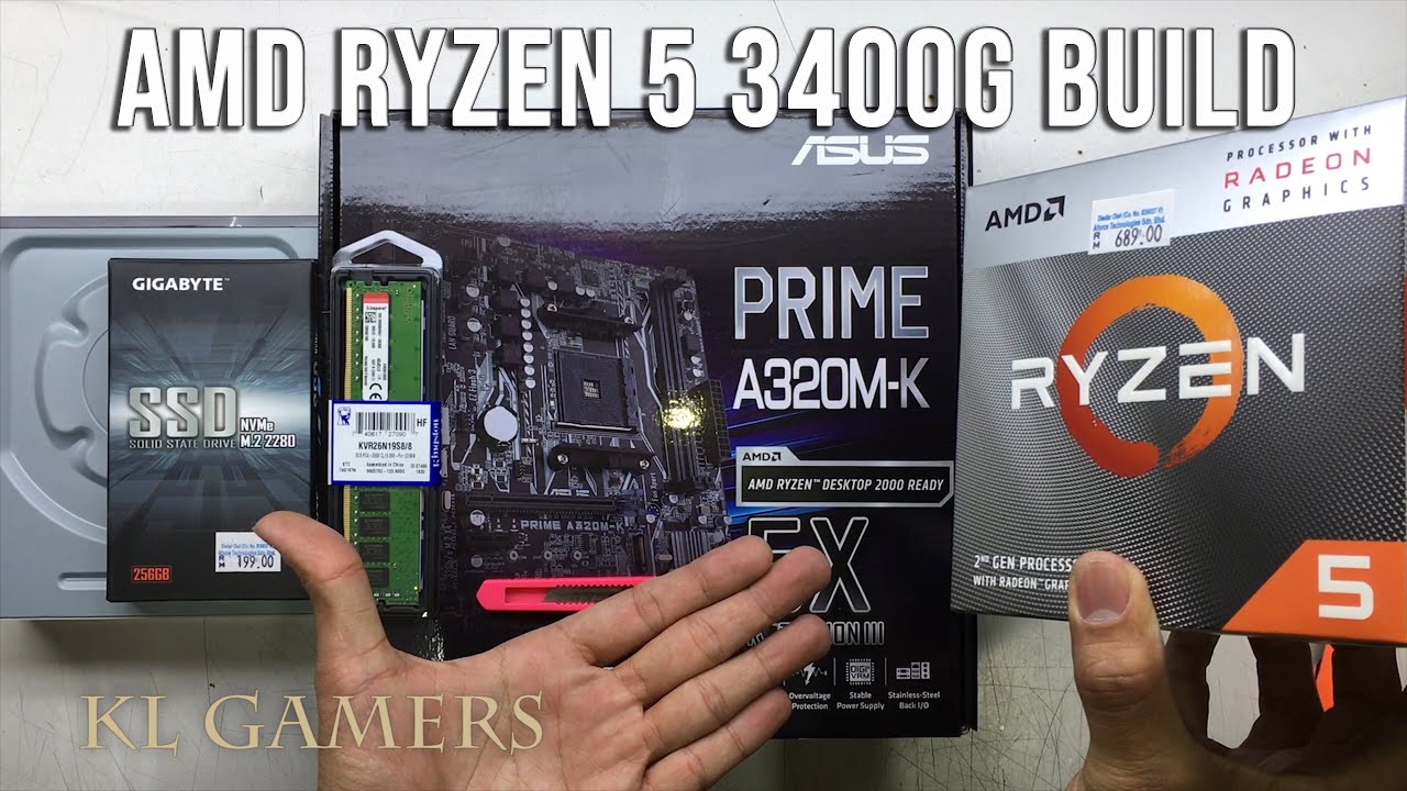 AMD Ryzen 5 3400G ASUS PRIME A320M-K Kingston DDR4 GIGABYTE NVMe